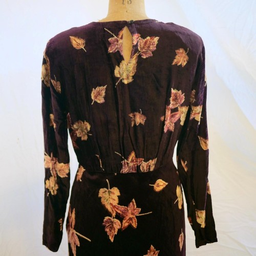 Vestido Boho De Colección Años 90 NOSTALGIA Vino Floral Grunge Terciopelo Aplastado Y2K Caprichoso S - Imagen 7 de 11
