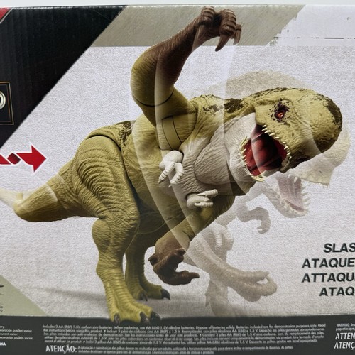 Mattel Jurassic World Rebirth Distortus Rex Rumble N Rampage, 22 pulgadas, 2 ataques - Imagen 9 de 10