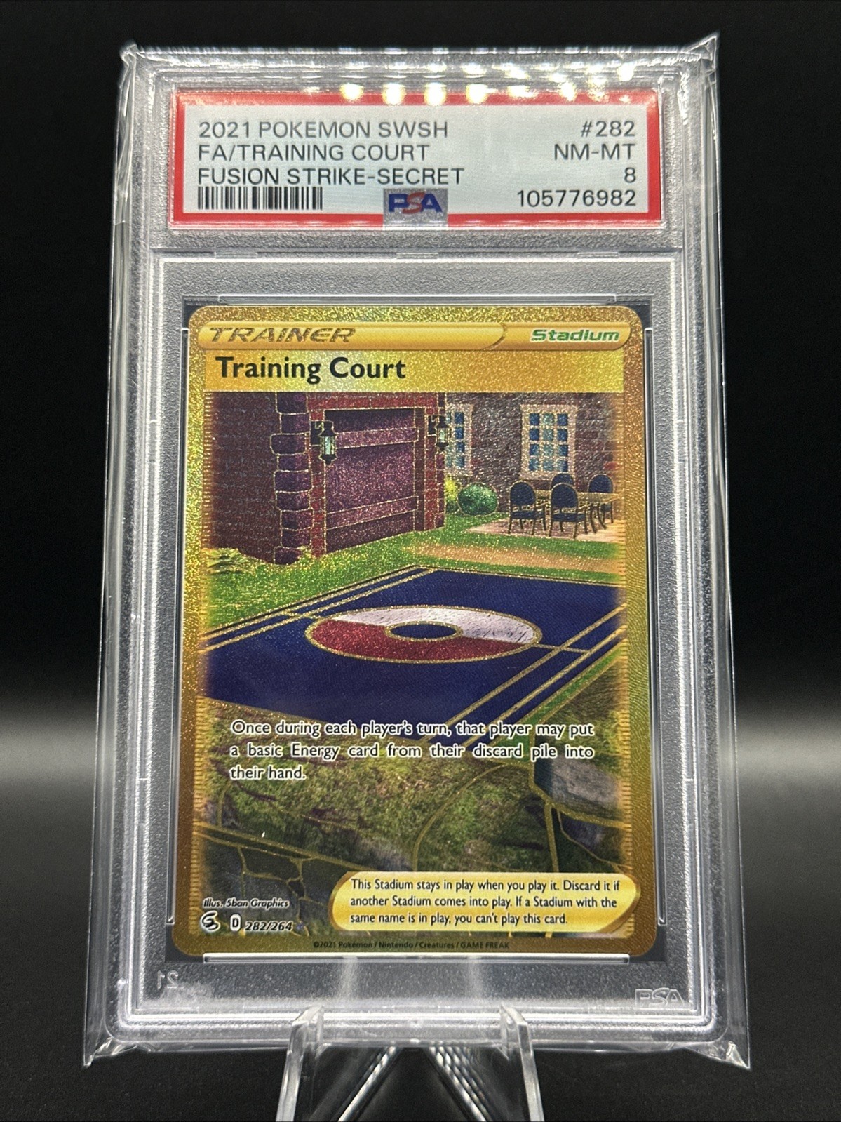 2021 Pokemon SWSH Full Art Training Court Fusion Strike-Secret Rare #282 PSA 8