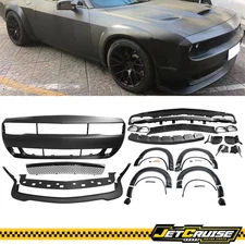 Fit 15-23 Dodge Challenger Front Bumper Cover &Lip &Demon Fender Flare PP