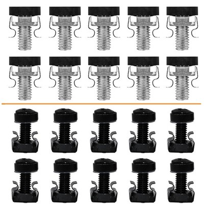 M6 x 20mm Rack- Schrauben & Käfigmuttern Set Käfigschrauben für 10'' / 19'' Racks