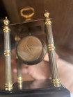 Bombay Co. metal & brass with marble base mantel clock 11" — photo 2