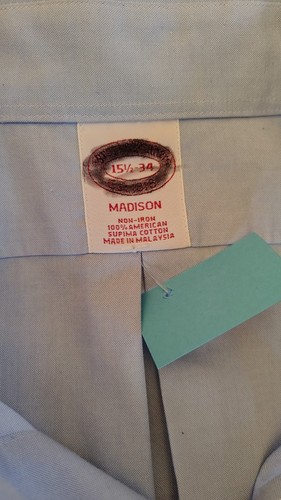 Camisa Brooks Brothers Para Hombre 15.5-34 Verde Como Nueva Abotonada Madison Supima Algodón - Imagen 3 de 5