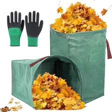 2 Pack 53 Gallons Reusable Yard Waste Bags,Heavy Duty Lawn and Leaf Bags,Dustpan