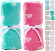 Baby Blankets Soft Fleece 2 Pack Receiving Blanket for Boys and Girls