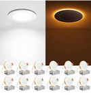 Amico 12pk 3” 5CCT LED Recessed Lights w/ Night Light Ultra-Thin Dimmable New