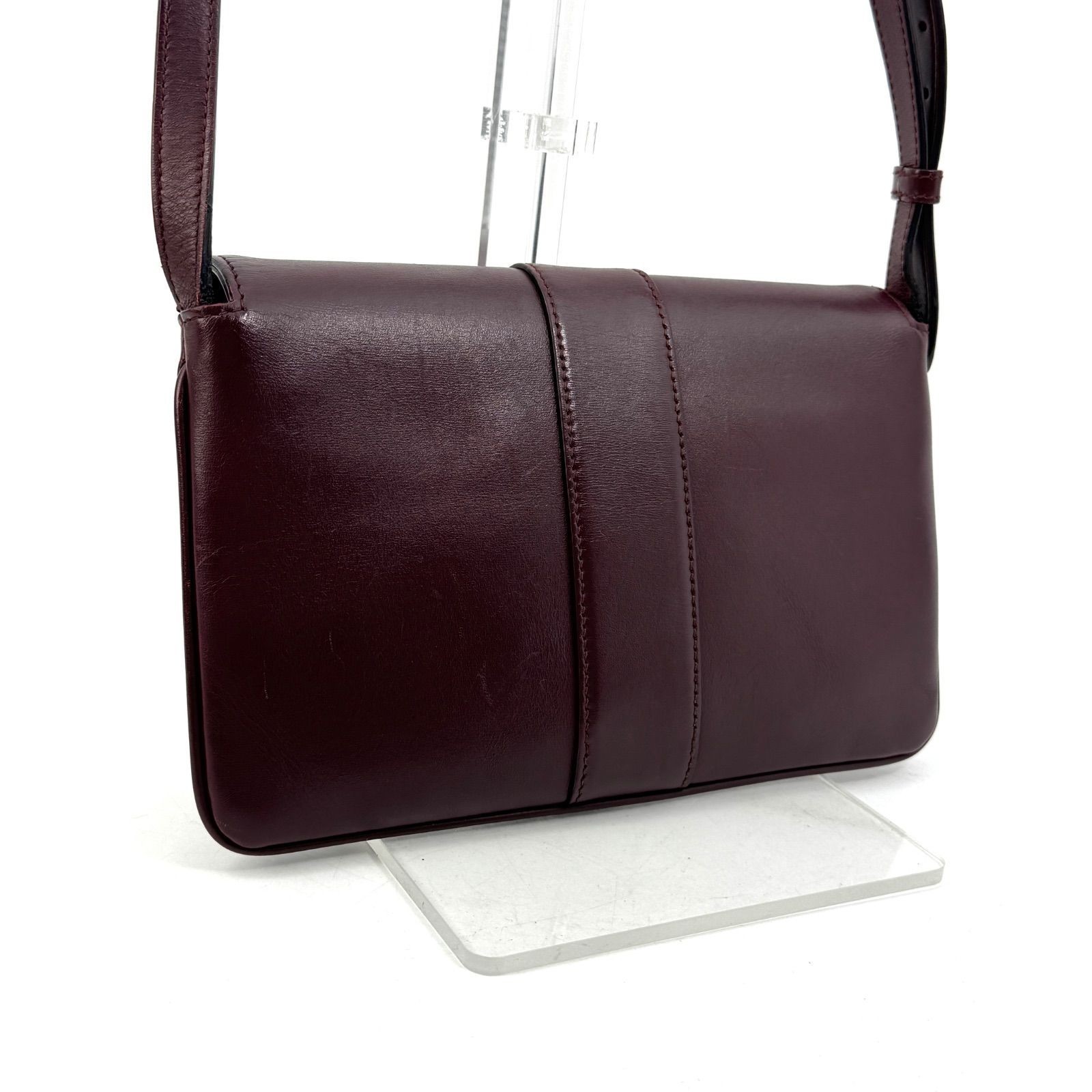 GUCCI GG Marmont Ally Shoulder Bag Burgundy Leather Crossbody from Japan image 2