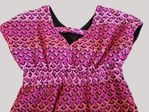 * AMY COE Pink Orange Print Textured Dress with Bloomers Size 12 months - Picture 3 of 5