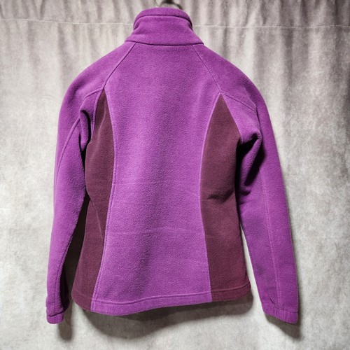 Columbia Fleece Jacket Purple Burgundy Color Block Full Zip Women's Medium - Picture 2 of 6