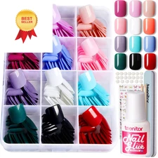 Teenitor Square Press On Nails - 288pcs, 0.11 Fl Oz (Pack of 9), multi-color 