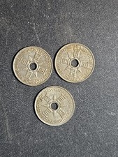 1938, 1938, 1945 New Guinea 1 Shilling SILVER (0.925 fine, 0.48 oz)  AU  stk#Q82