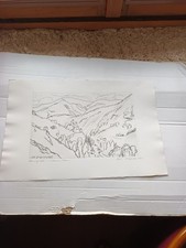 ENGRAVING NUMBERED 2/45 SIGNED ANDRE JACQUEMIN LOZERE "CHATEAU DE VEBRON" RARE