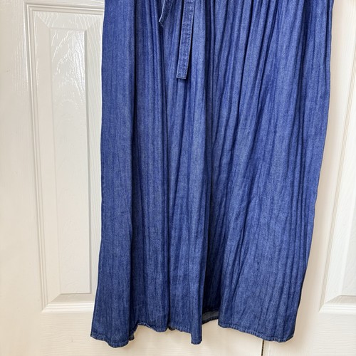 Vintage Damen blau Denim Western Nieten Kleid Schulterpolster klassisch 10P - Bild 16 von 16