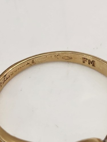 Vintage Signed Trubrite 14k Gold Diamond Ring 2 Grams - Picture 9 of 13