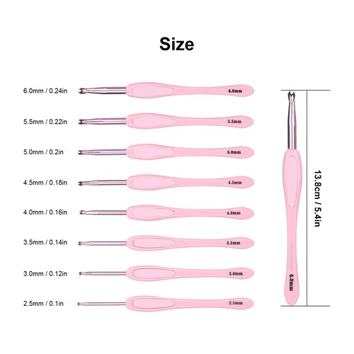 8 Stck. Häkelnadel Faden Strickwerkzeuge ABS Kunststoffgriff ergonomischer Pullover - Bild 11 von 17