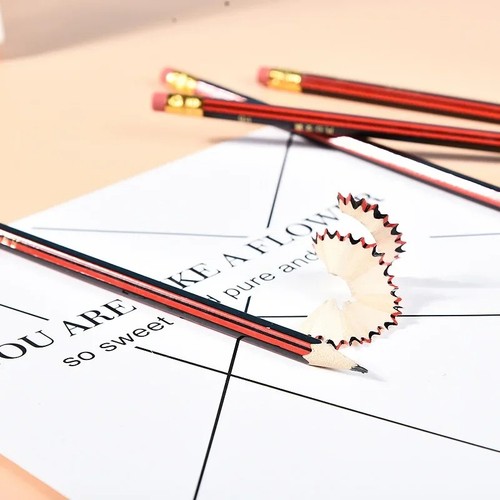 30/50 Lot Sketch Pencil Wooden Lead Pencils HB Pencil With Eraser Children Drawi - Picture 2 of 6