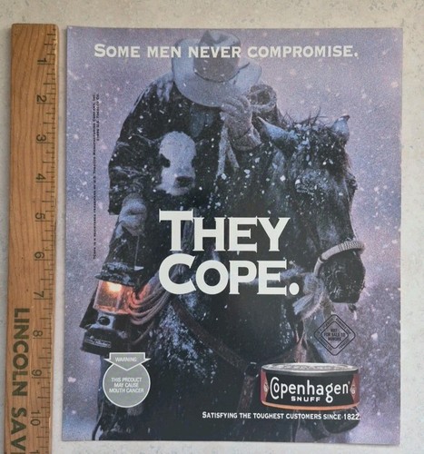 Copenhagen Snuff Single Page Magazine Print Ad 1996 They Cope 8.5" x 11" - Picture 2 of 2