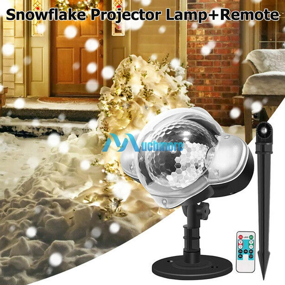 LOTE Floco de Neve de Natal LED Projetor a Laser Lâmpada de Jardim Impermeável Externa - Imagem 2 de 4