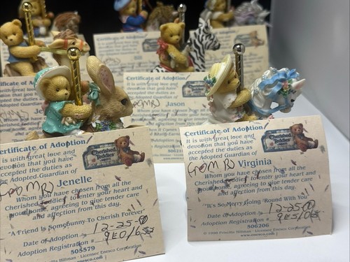 1998-99 Cherished Teddies Priscilla Hillman Enesco Carousel Figurines Set of 12 - Picture 9 of 18