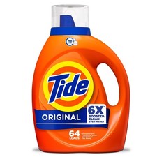 Tide Laundry Detergent Liquid, Original Scent, 64 Loads, 84 FL OZ, Works on 100%