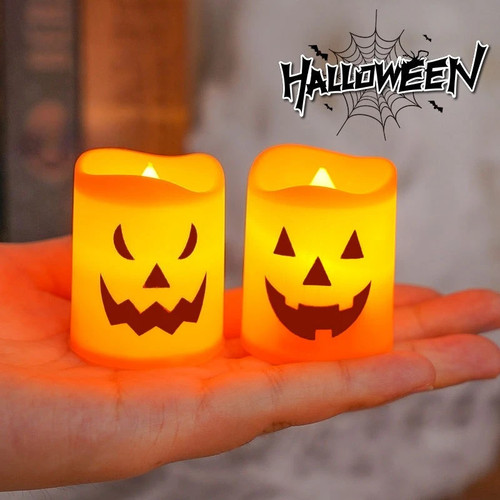 6 pezzi luce candela led batteria zucca teschio fantasma luce spettrale Halloween - Foto 10 di 22