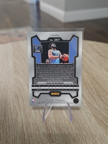 David Roddy 2023-24 Panini Prizm Red/White/Blue #267 Memphis Grizzlies - Picture 2 of 2