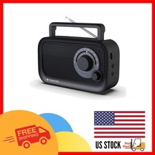 Compact Bluetooth AM/FM Speaker Radio with Easy Tuning - Ideal Gift for Seniors