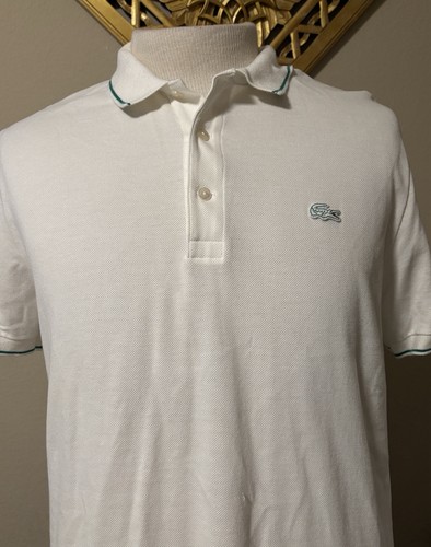 LACOSTE x Sante Golf Men's Shirt White and Green Rare Limited Edition Size 7/2XL - Picture 2 of 13