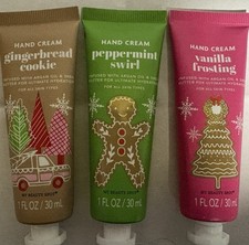 3 Pack Peppermint, Vanilla, Gingerbread Holiday Hand Cream Travel Set