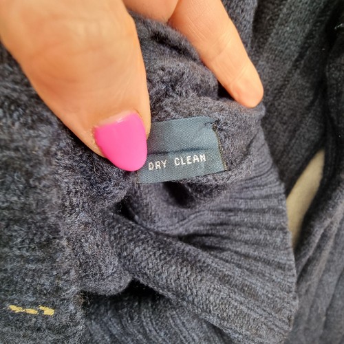 Polo Ralph Lauren Jumper Mens Medium Navy Blue Lambswool Sweater Crew Neck - Picture 8 of 12