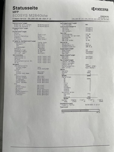 Kyocera Ecosys M2640idw WLAN s/w Laserdrucker DUAL-Scanner, nur 32.645 Seiten - Bild 5 von 5