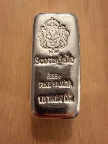 10oz Silver Bar, Scottsdale, Uncirculated, .999%