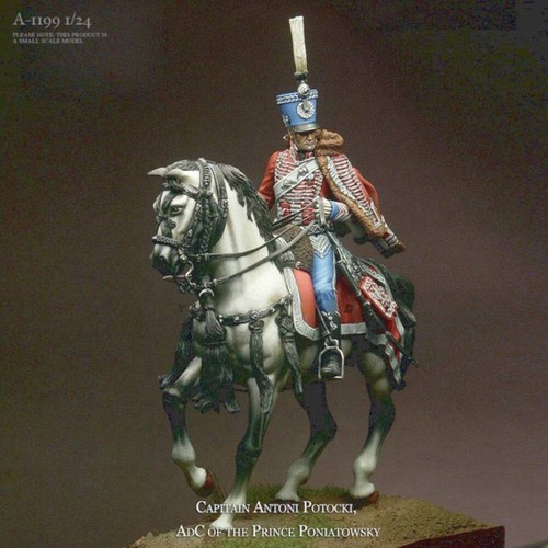 1/32 54mm Resin Model Kit French Hussar Captain Horseman A-1199 Unpainted - Picture 5 of 5