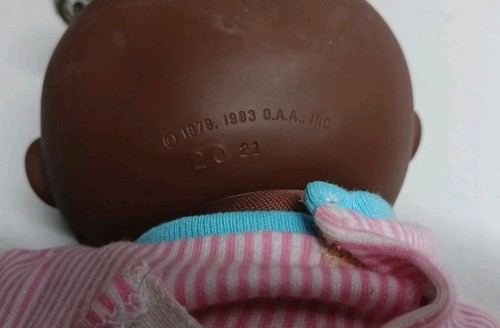 Cabbage Patch Kids Baby Raro 1978 1983 Negro Afroamericano Cola de Caballo Ojo Marrón - Imagen 6 de 6