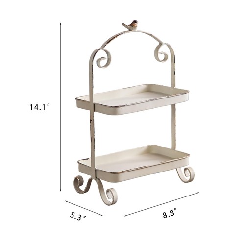 Decorative French Retro Distress Tray for Living Room and Hotel Tray Metal Ir... - Picture 2 of 7