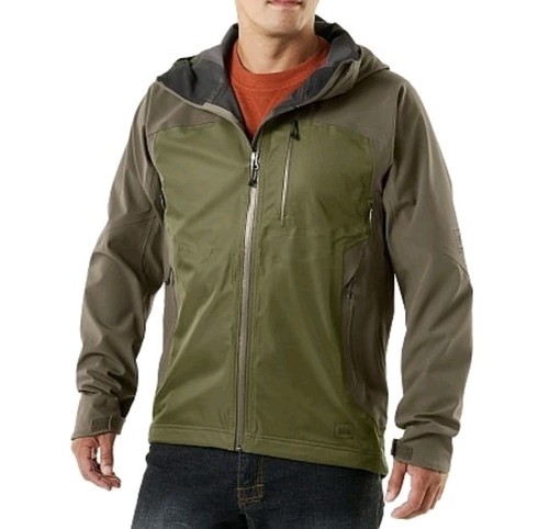 REI Jacket Mens Sz Large Taku Breathable 3Layer 4way Strech Green Performance 