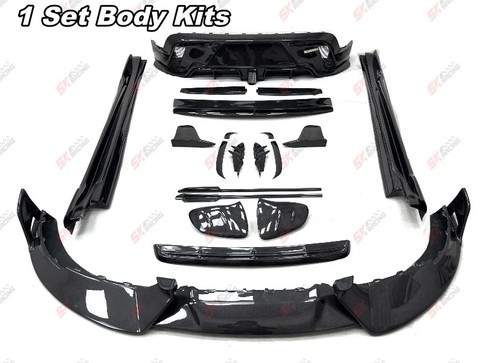 For Porsche Taycan 20+ Dry Carbon Fiber Front Rear Lip Side Skirts Wing BodyKits - Picture 2 of 48