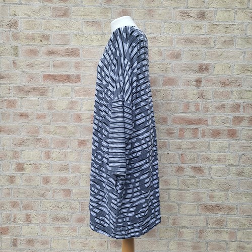 Aino Tunika Kleid Damen mittelgrau schwarz gestreift Oversize Baggy Lagenlook - Bild 4 von 13