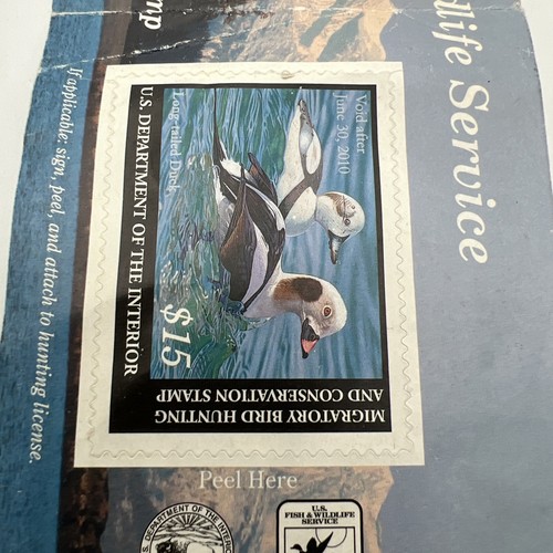 Migratory Bird Waterfowl Stamp Unused 2009 Joshua Spires Long Tailed Duck - Picture 5 of 9