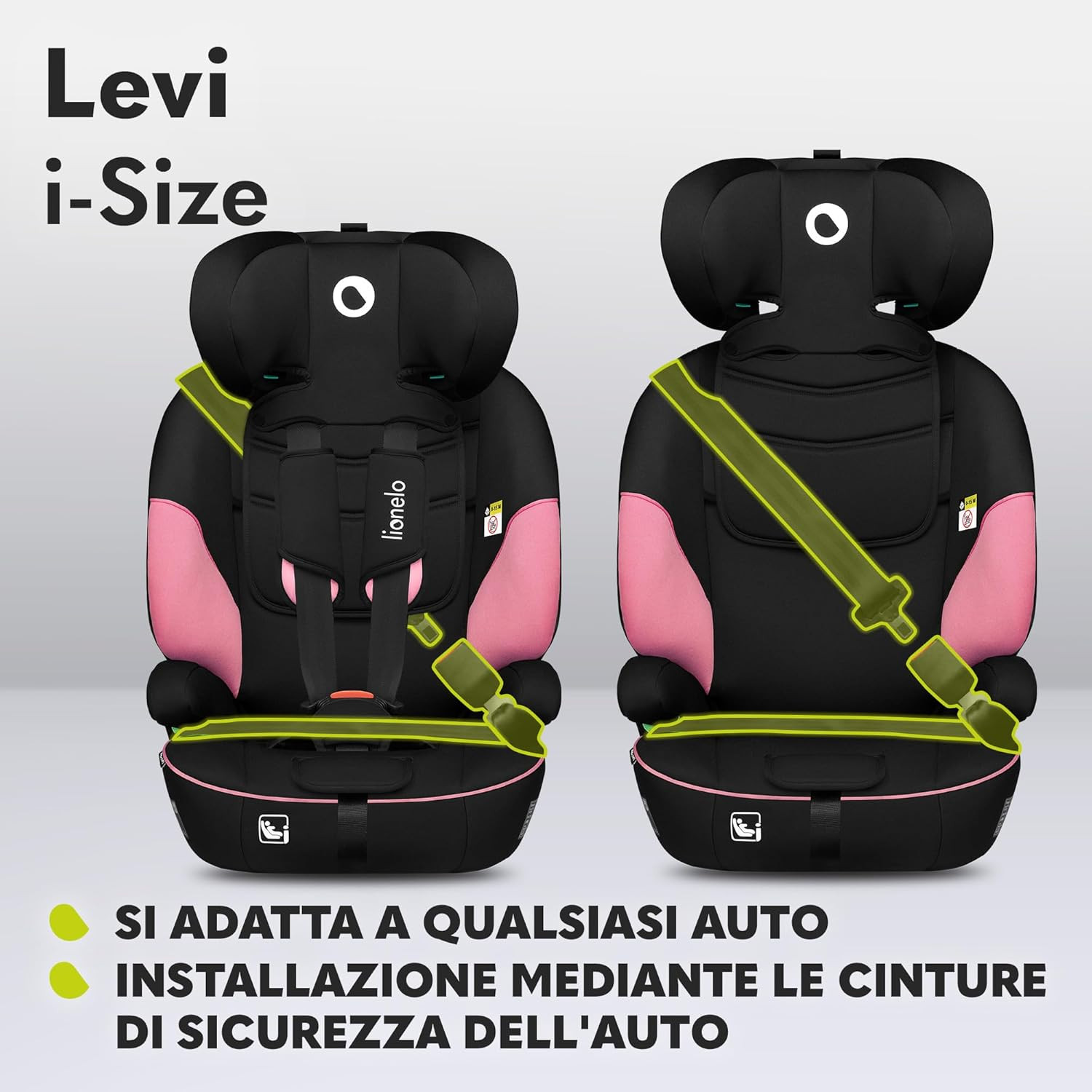 Seggiolino Auto LEVI I-SIZE per Bambini 76-150 cm foto 3