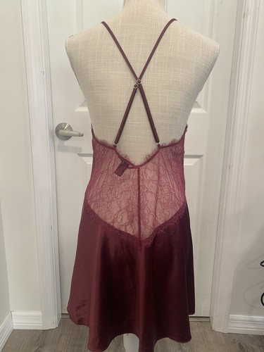Victoria Secret Negligee Burgunderrot Spitze Satin Größe L - Bild 2 von 6