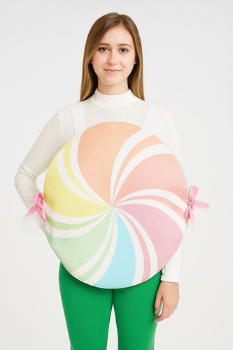 Kinder Lutscher Kostüm gepolsterter Pullover Kind Einheitsgröße bunt Süßigkeiten Verkleiden - Bild 1 von 6