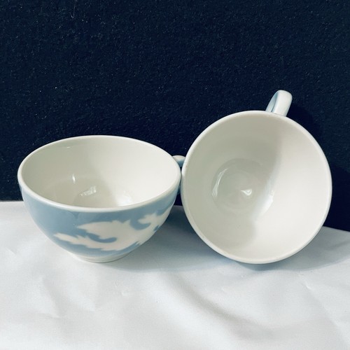 Vintage Syracuse China Blue Oak Leaf Restaurant Ware Coffee Tea Cup Lot of 2 - Picture 3 of 10