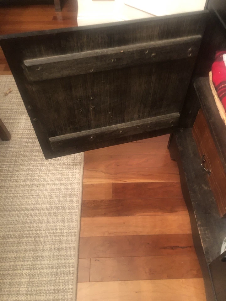 Original Monterey Furniture  “Buffet” “16Tile Top” Iron Trim Dark Wood Finish  - Image 3 of 4