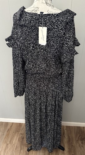 Target Women’s Universal Thread XL Extra Large Black White Print Dress Nwt - Picture 2 of 4