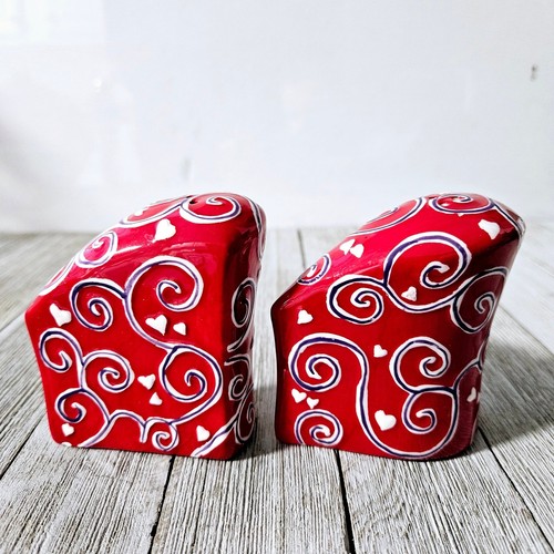 2-Piece Red Heart Shaped Salt and Pepper Shaker Set by Bella Casa by Ganz - Picture 5 of 18