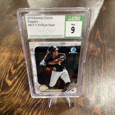 2019 Bowman Chrome Prospects Ke'Bryan Hayes #BCP-71 Graded CSG 9 Baseball