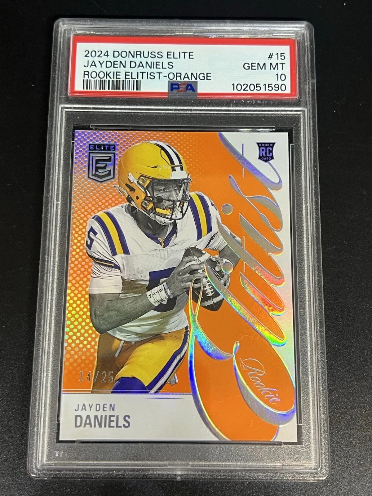 Jayden Daniels Panini Donruss Elite Rookie Elitist #15 Orange