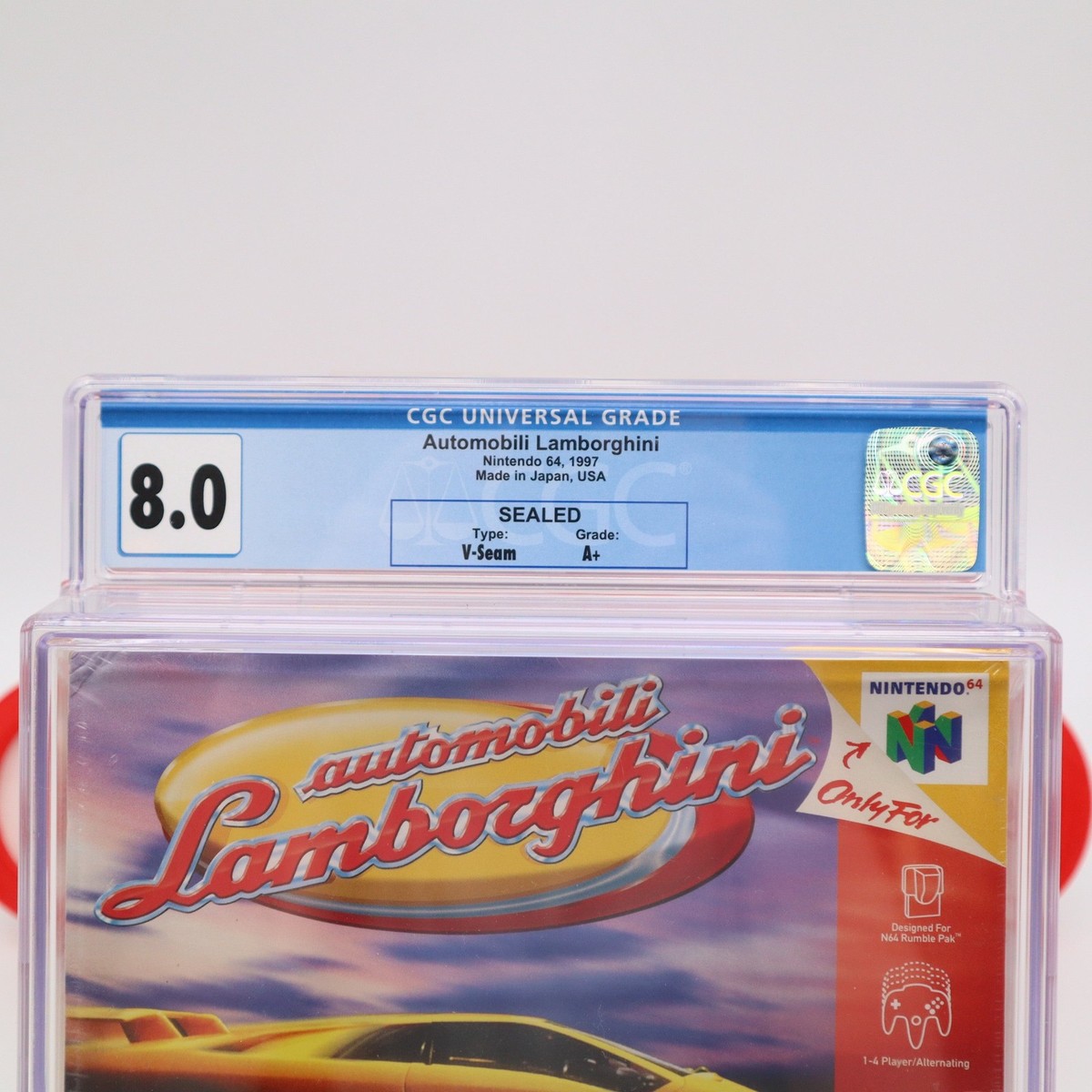 N64 Nintendo 64 Game AUTOMOBILI LAMBORGHINI - CGC GRADED 8.0 A+!