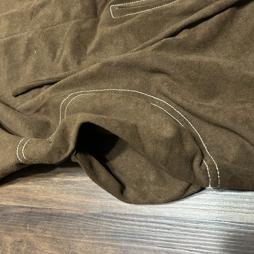 Vintage 70s Melissa Lane Brown Arnel Maxi Dress Sz 14 Overall Airplane Pockets - Picture 4 of 8